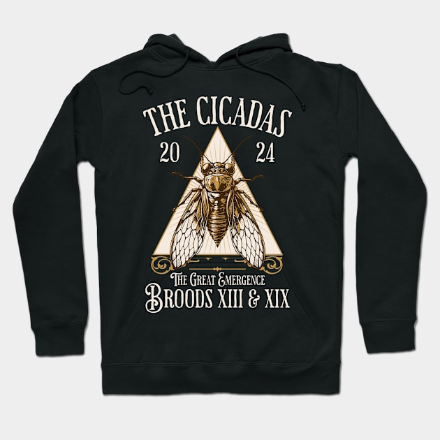 Cicadas 2024 - Brood XIX Brood XIII - Funny Cicada Lover Hoodie by OrangeMonkeyArt